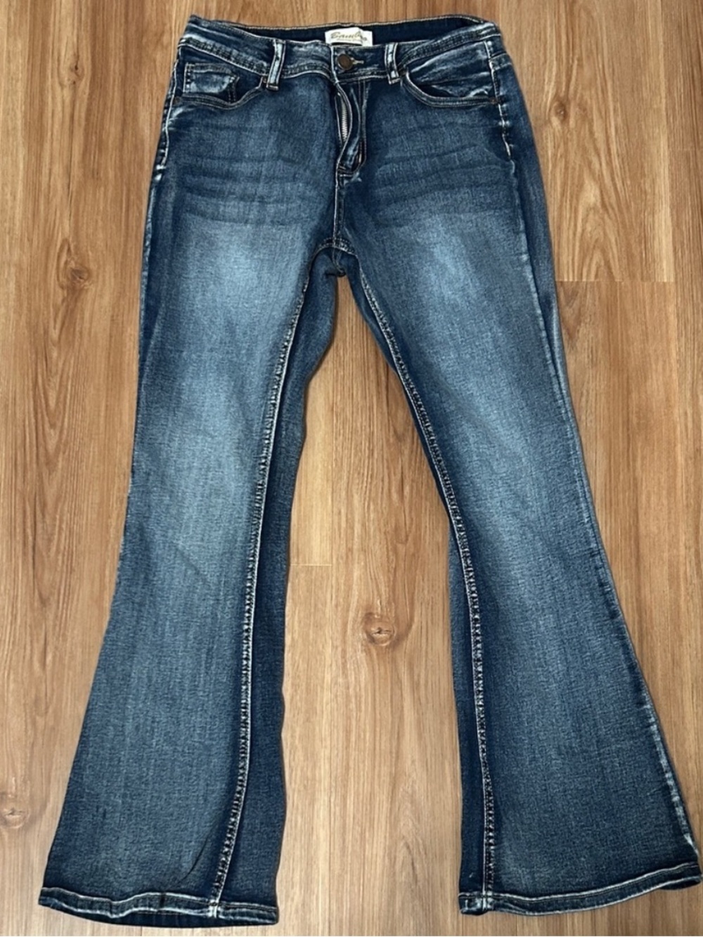 BAMBOO Dark Blue Flare Jeans
